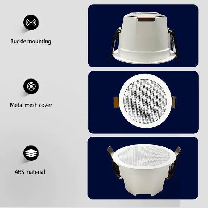 Mini haut-parleurs Bluetooth encastrés au plafond pour musique stéréo dans la maison chambre salon cuisine salle de bains