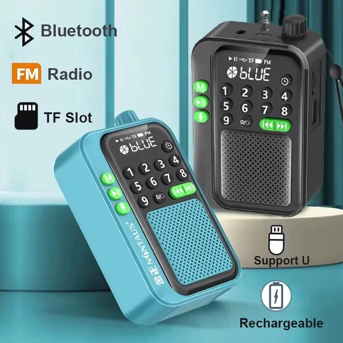 2025 Mini Radio meilleure réception Radios FM Portable sans fil Bluetooth haut-parleur HD enregistreur Support TF carte U disque minuterie hors