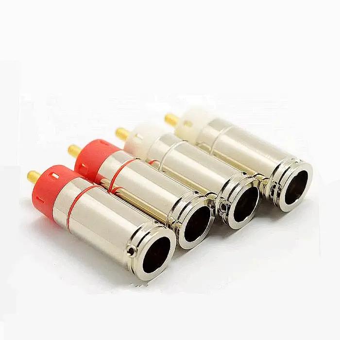 Connecteurs RCA de haute qualité en cuivre plaqué or pour audiophiles hommes à hommes avec verrouillage par vis et conception étoile 9mm pour système audio occasions spéciales