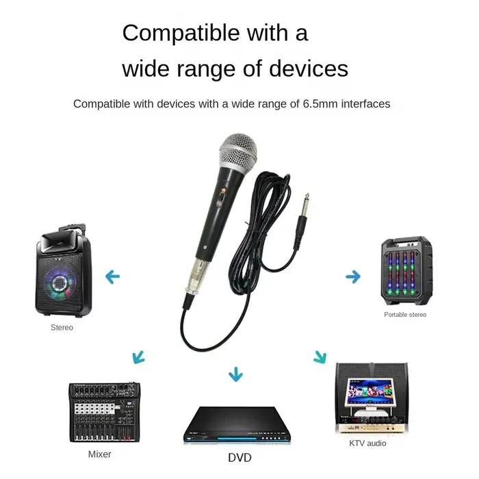 Microphone de karaoké dynamique filaire professionnel