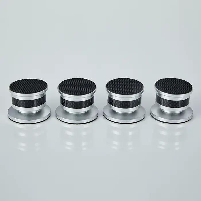 Ensemble de pieds de haut-parleur audio professionnels (4 pièces) en fibre de carbone et alliage d'aluminium