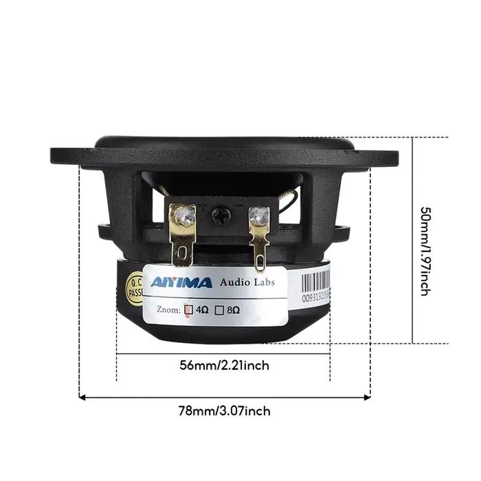 Haut-parleur de milieu de gamme Aiyima en aluminium céramique pour qualité sonore supérieure, étagère à livres, fréquences 93Hz-10kHz, sensibilité 92dB, puissance 30W, impédance 4-8 Ohms, pour usage maison et cadeau spécial
