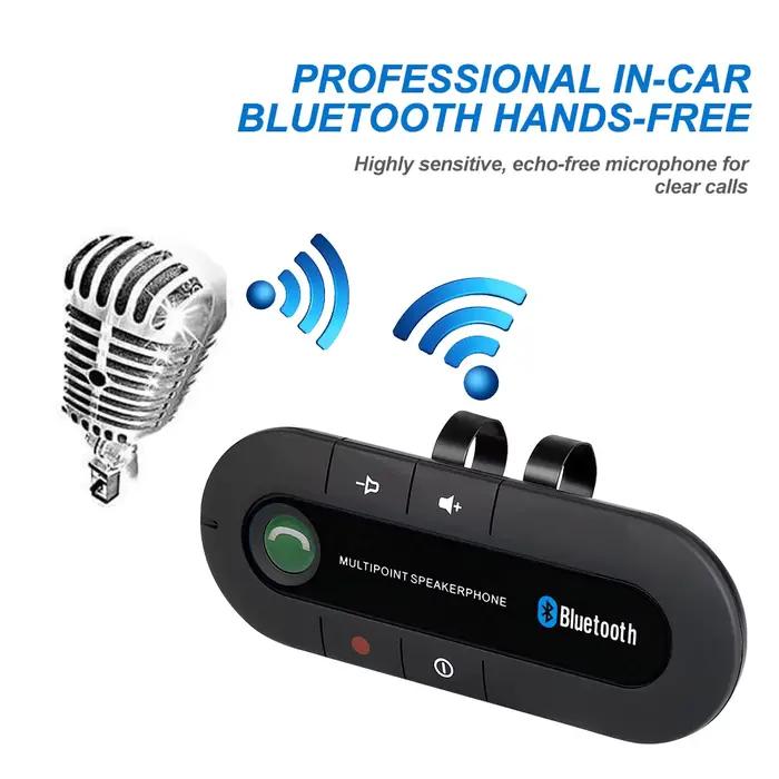 Haut-parleur Bluetooth Clip Pare-Soleil Métal Stéréo Portable avec Support Mains Libres pour Conduire Sécurité Occasions Spéciales