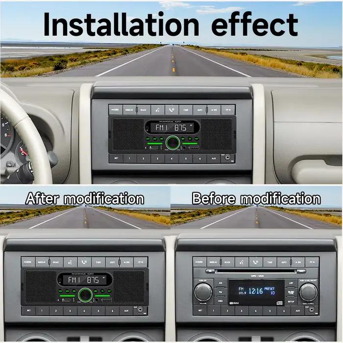Autoradio 1Din Lecteur MP3 Stéréo Double Bluetooth Haut-parleur intégré FM AM RDS Entrée AUX USB EQ Type-C Charge universelle