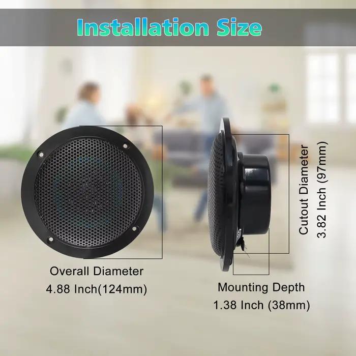 STUDIOFINIX 4 ''haut-parleur de plafond étanche 160W dans le mur maison Surround son pour cuisine salle de bains Yacht extérieur Home cinéma 2 pièces