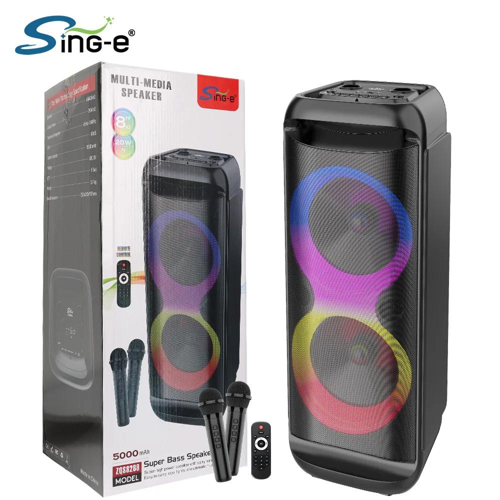 Boîte de son sans fil Bluetooth haute puissance, ZQS8301 02, 40W, 3 haut-parleurs de scène DJ de fêt