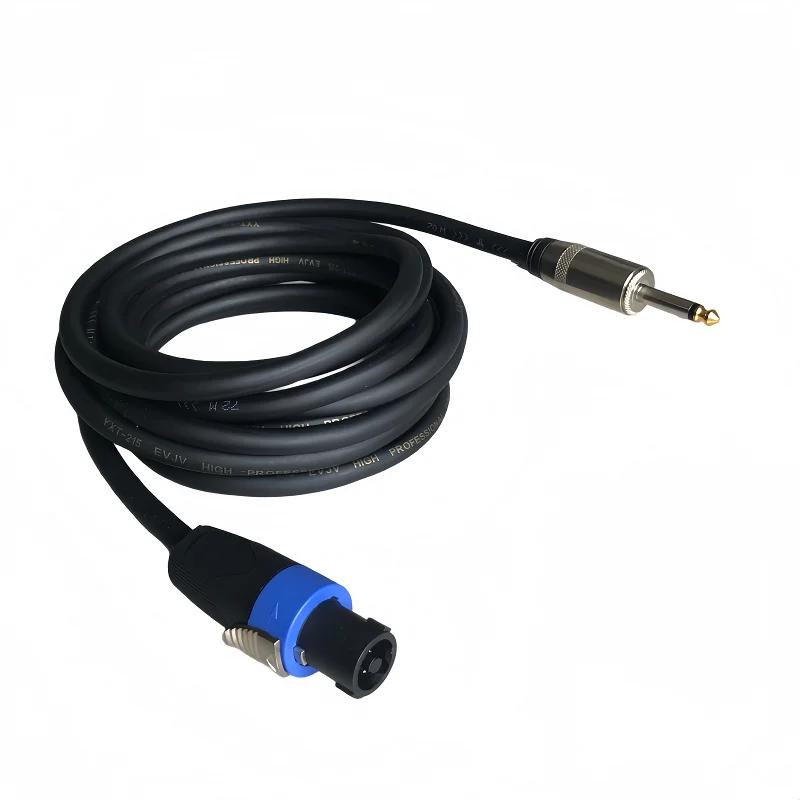Câble de haut-parleur Speakon vers 1/4 pouce mâle de 5 m/196,8 po/16,4 pi, câble audio stéréo de 6,3