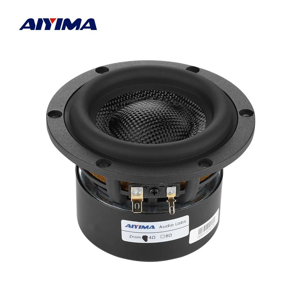 AIYIMA 1 pièces 4 pouces caisson de basses haut-parleurs 4/8 Ohm 80W HiFi basse Audio bassin en fibr