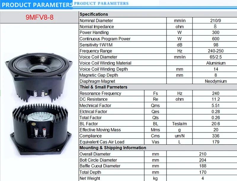 MW Audio Professional V8 Line Array haut-parleur 9 pouces MF haut-parleur