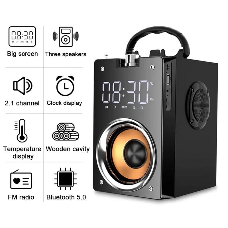 HautréusBluetooth sans fil Super Bass en bois, caisson de basses stéréo haute puissance, centre de m